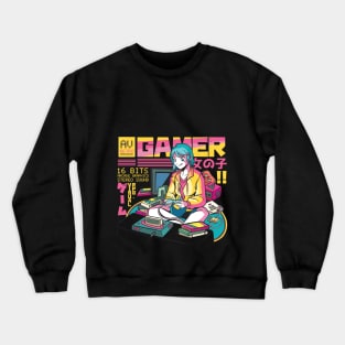 Gamer Girl Retro Gaming Zocken Anime Crewneck Sweatshirt